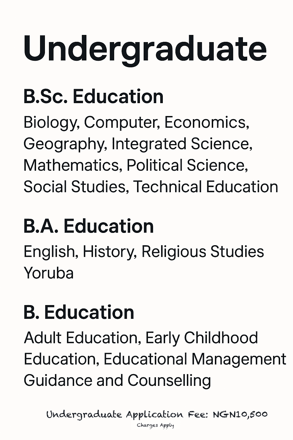 undergraduate courses